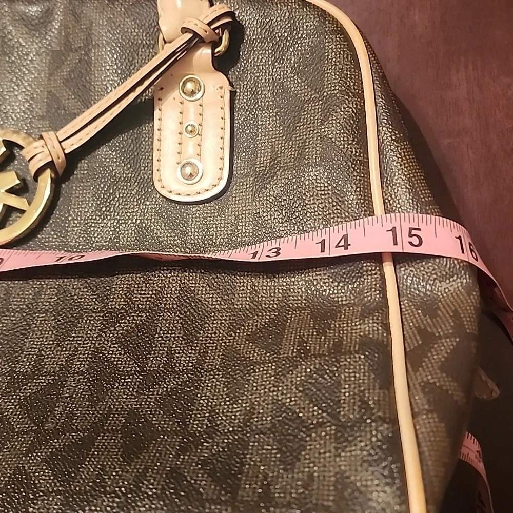 Michael Kors Monogram Brown and Tan Satchel